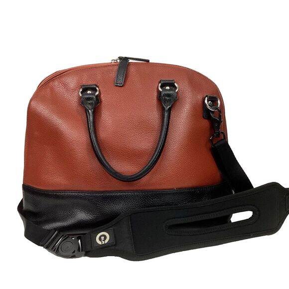 Gun Tote 'N Mamas Purse - Brown & Black Leather Satchel - Shoulder Strap - Picture 2 of 15